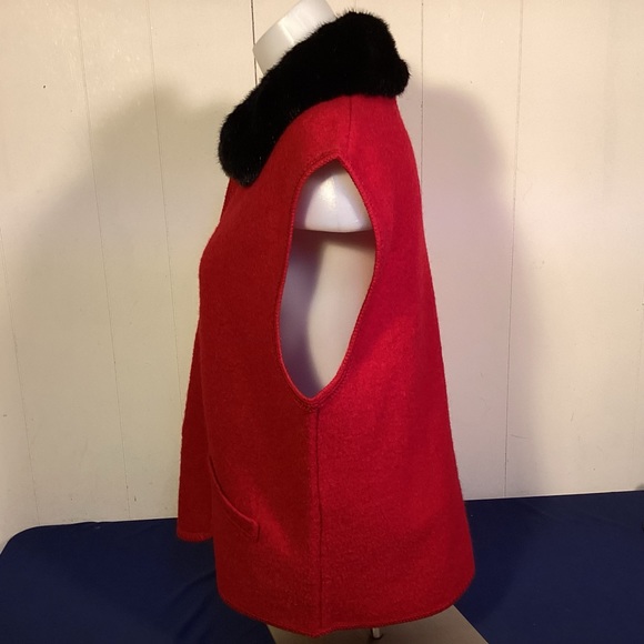 Lisa International womens boiled wool vest with faux removable collar size XL - Picture 6 of 8
